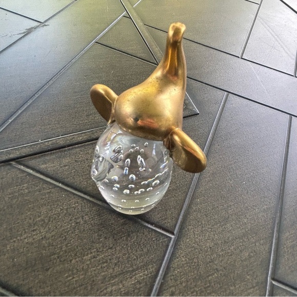 MCM Handmade Brass with glass mixed media sculpture figure 4" RARE - Picture 8 of 8